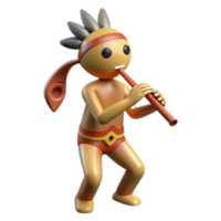 nostalgic gorgeous Kokopelli, Native American flute player, fertility symbol, NO BACKGROUND with Transparent Background. precision png