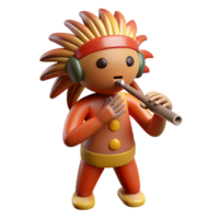 majestic remarkable Kokopelli, Native American flute player, fertility symbol, NO BACKGROUND with Transparent Background. png