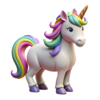 quintessential impressionist A magical unicorn with a rainbow mane and tail. NO BACKGROUND with Transparent Background. original png