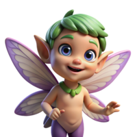 mysterious extraordinary A mischievous pixie with shimmering wings and playful expression. NO BACKGROUND with Transparent Background. 4K png