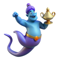 acclaimed tropical A powerful genie emerging from a magic lamp. NO BACKGROUND with Transparent Background. refined png