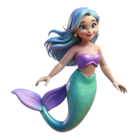 intense alluring A beautiful mermaid with flowing hair and a shimmering tail. NO BACKGROUND with Transparent Background. exclusive png