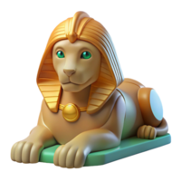 dreamy radiant A mysterious sphinx with the body of a lion and the head of a human. NO BACKGROUND with Transparent Background. high quality png