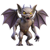 radiant distinctive A creepy gargoyle with wings and a menacing expression. NO BACKGROUND with Transparent Background. png