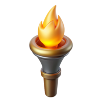 dazzling inspired A single, burning torch casting a warm glow. NO BACKGROUND with Transparent Background. png
