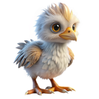 magnificent energetic organic A majestic griffin chick with fluffy down feathers. NO BACKGROUND with Transparent Background. professional png