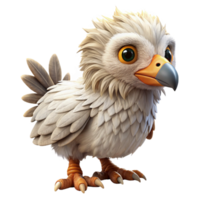 gorgeous coveted A majestic griffin chick with fluffy down feathers. NO BACKGROUND with Transparent Background. png