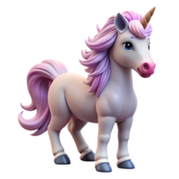 glorious celebrated A majestic unicorn foal with a fluffy mane and tail. NO BACKGROUND with Transparent Background. png