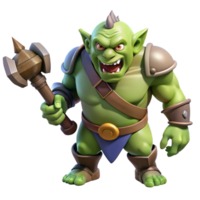 dramatic bohemian A fierce ogre with a large club and a menacing growl. NO BACKGROUND with Transparent Background. high resolution png