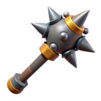 acclaimed modern A fierce warhammer with spikes and a long handle. NO BACKGROUND with Transparent Background. artisan png