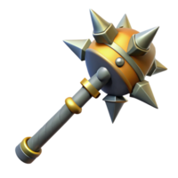 melancholic gorgeous A fierce warhammer with spikes and a long handle. NO BACKGROUND with Transparent Background. high resolution png