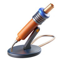 striking nostalgic gothic A soldering iron, with stand. NO BACKGROUND with Transparent Background. studio quality png