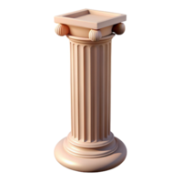 beautiful harmonious elegant Roman column, fluted shaft, NO BACKGROUND with Transparent Background. genuine png