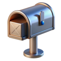picturesque minimalist Mail box, metal container, NO BACKGROUND with Transparent Background. fine detail png