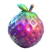 immaculate intense elegant Alien fruit with iridescent skin NO BACKGROUND with Transparent Background. perfect clarity png