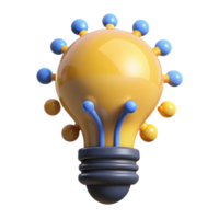 quintessential futuristic A single, stylized light bulb filled with ideas. NO BACKGROUND with Transparent Background. gallery standard png