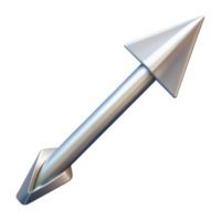 timeless avant-garde A single, enchanted arrow, tipped with silver, NO BACKGROUND with Transparent Background. detailed png