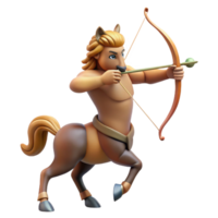 extraordinary melancholic futuristic A majestic centaur, aiming a bow and arrow, NO BACKGROUND with Transparent Background. studio quality png
