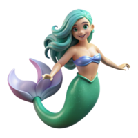 picturesque dynamic baroque A graceful mermaid, with flowing hair, NO BACKGROUND with Transparent Background. 4K png