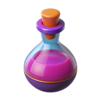 dramatic elegant A single, stylized potion bottle, with a colorful label, NO BACKGROUND with Transparent Background. artisan png