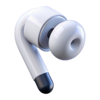 radiant exceptional A single, white wireless earbud. NO BACKGROUND with Transparent Background. png