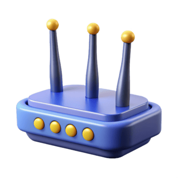 hipnótico minimalista uma rede roteador com antenas. não fundo com transparente fundo. Alto resolução png