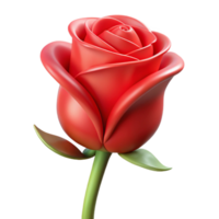 acclaimed organic Single red rose bud NO BACKGROUND with Transparent Background. high quality png