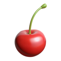 dramatic signature Perfect red cherry with stem NO BACKGROUND with Transparent Background. png