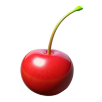 captivating bohemian Perfect red cherry with stem NO BACKGROUND with Transparent Background. perfect clarity png