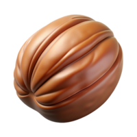beautiful bold abstract Pecan nut in shell NO BACKGROUND with Transparent Background. sharp png