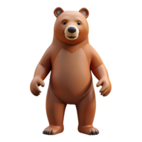 immaculate geometric A brown grizzly bear, standing on hind legs. NO BACKGROUND with Transparent Background. artisan png