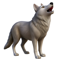 acclaimed baroque A howling gray wolf, head raised. NO BACKGROUND with Transparent Background. gallery standard png