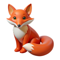 spectacular melancholic elegant A cunning red fox, sitting, tail curled. NO BACKGROUND with Transparent Background. premium png