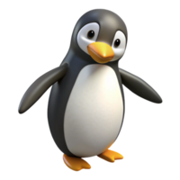 beautiful peaceful retro A penguin, waddling. NO BACKGROUND with Transparent Background. refined png