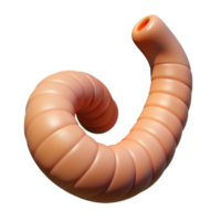 intense splendid A worm, wriggling. NO BACKGROUND with Transparent Background. museum quality png