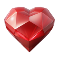 nostalgic beautiful A single, blood-red ruby, cut in the shape of a heart. NO BACKGROUND with Transparent Background. museum quality png