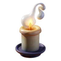 passionate alluring A single, burning candle, emitting a mystical smoke. NO BACKGROUND with Transparent Background. premium png