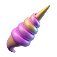 distinctive geometric A majestic unicorn horn, spiraling elegantly. NO BACKGROUND with Transparent Background. studio quality png