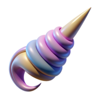 calm pristine A majestic unicorn horn, spiraling elegantly. NO BACKGROUND with Transparent Background. detailed png