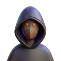 intense striking A stylized, hooded figure, cloaked in shadows. NO BACKGROUND with Transparent Background. exclusive png