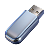 captivating remarkable USB flash drive, metallic silver finish NO BACKGROUND with Transparent Background. png