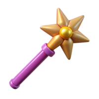 glorious surreal A single, ornate magic wand, tipped with a star. NO BACKGROUND with Transparent Background. sharp png