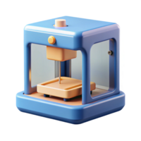 acclaimed minimalist 3D printer printing a small object NO BACKGROUND with Transparent Background. artisan png