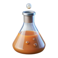 striking abstract Laboratory beaker with bubbling liquid NO BACKGROUND with Transparent Background. 8K png