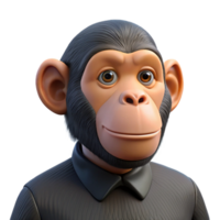 dramatic timeless A portrait of a chimpanzee, NO BACKGROUND with Transparent Background. png