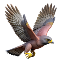 breathtaking futuristic A hawk in flight, NO BACKGROUND with Transparent Background. impeccable png