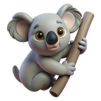 alluring abstract A koala clinging to a tree branch branch cropped out. NO BACKGROUND with Transparent Background. exclusive png