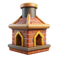 alluring nordic Tudor chimney, brick and decorative patterns NO BACKGROUND with Transparent Background. sharp png
