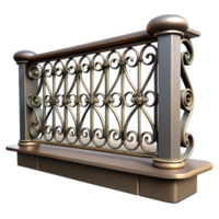 dramatic serene Balcony railing, wrought iron decorative design NO BACKGROUND with Transparent Background. professional png