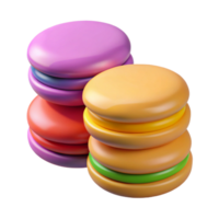 dramatic futuristic A stack of colorful macarons, NO BACKGROUND with Transparent Background. handcrafted png